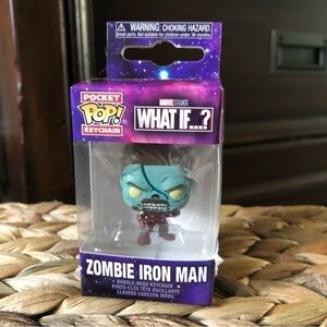 Funko Pop Marvel What IF…? Zombie Iron Man keychain